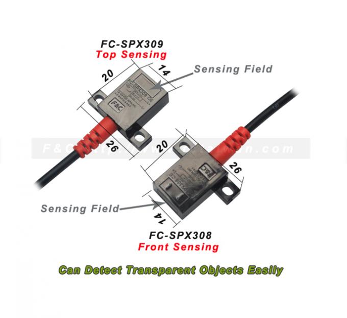 da detecção transparente do objeto dos fios 12Volt 4 sensor fotoelétrico