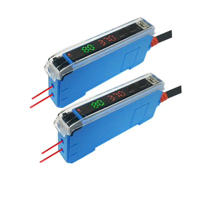 12V-24VDC luz vermelha amplificador da fibra ótica da indicação digital de NPN ou de PNP